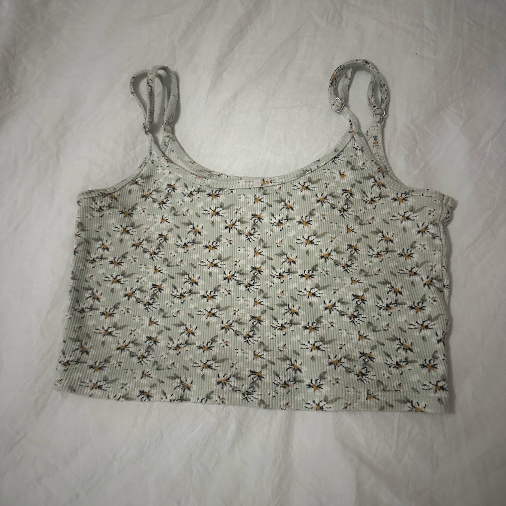 Mint green floral cami top